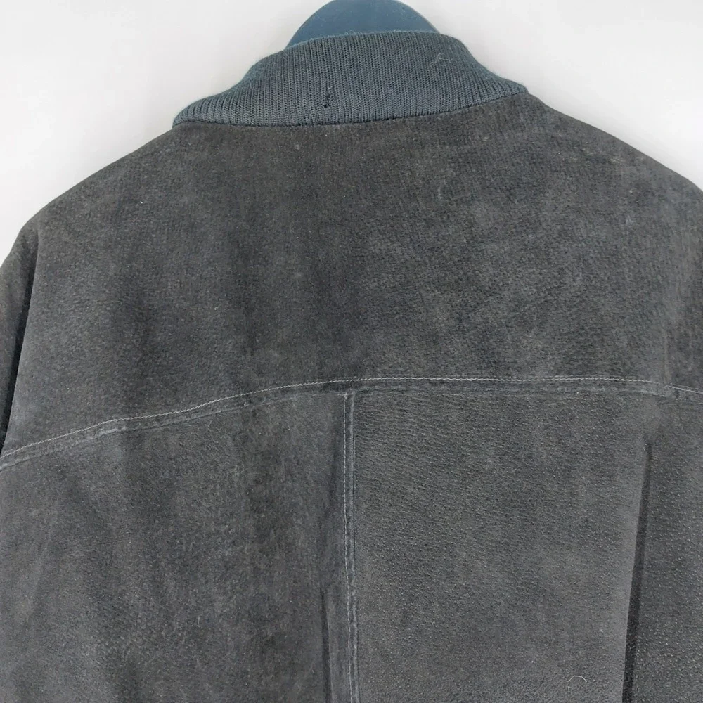 Vintage‎ Camel Jacket Mens Large Suede Leather Bomber Coat Cigarette 90s *READ